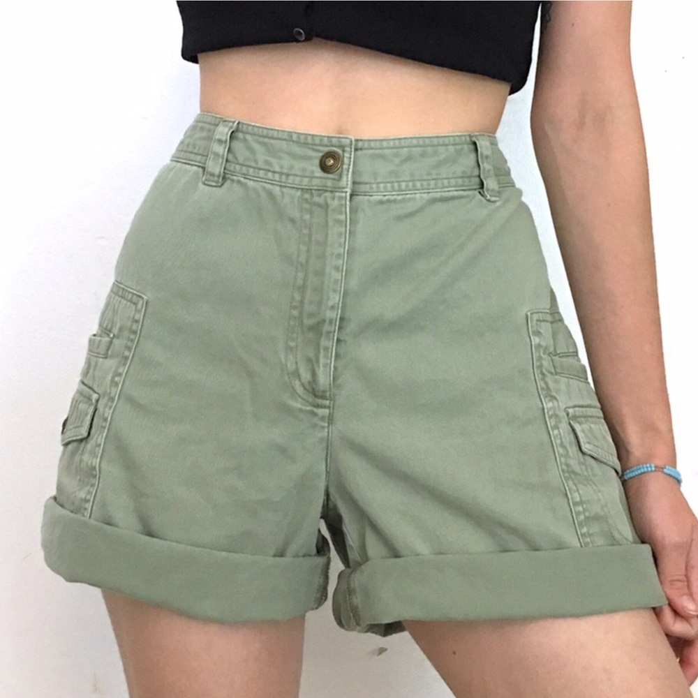 Vintage Green High Waisted Shorts